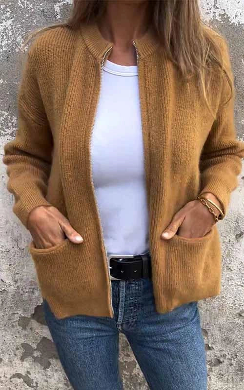 Josiane | Gilet zippé en maille