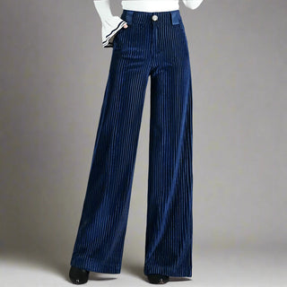Perrine | Pantalon large en velours côtelé taille haute