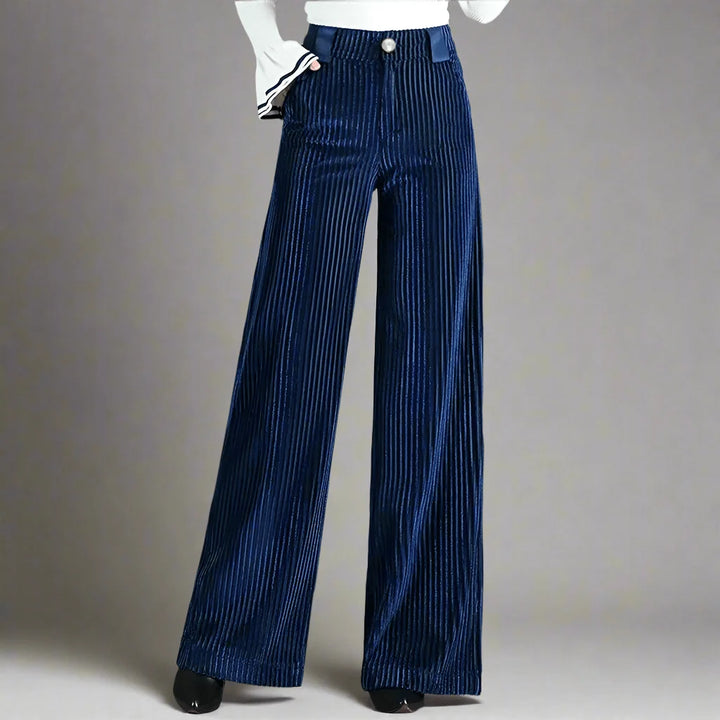 Perrine | Pantalon large en velours côtelé taille haute