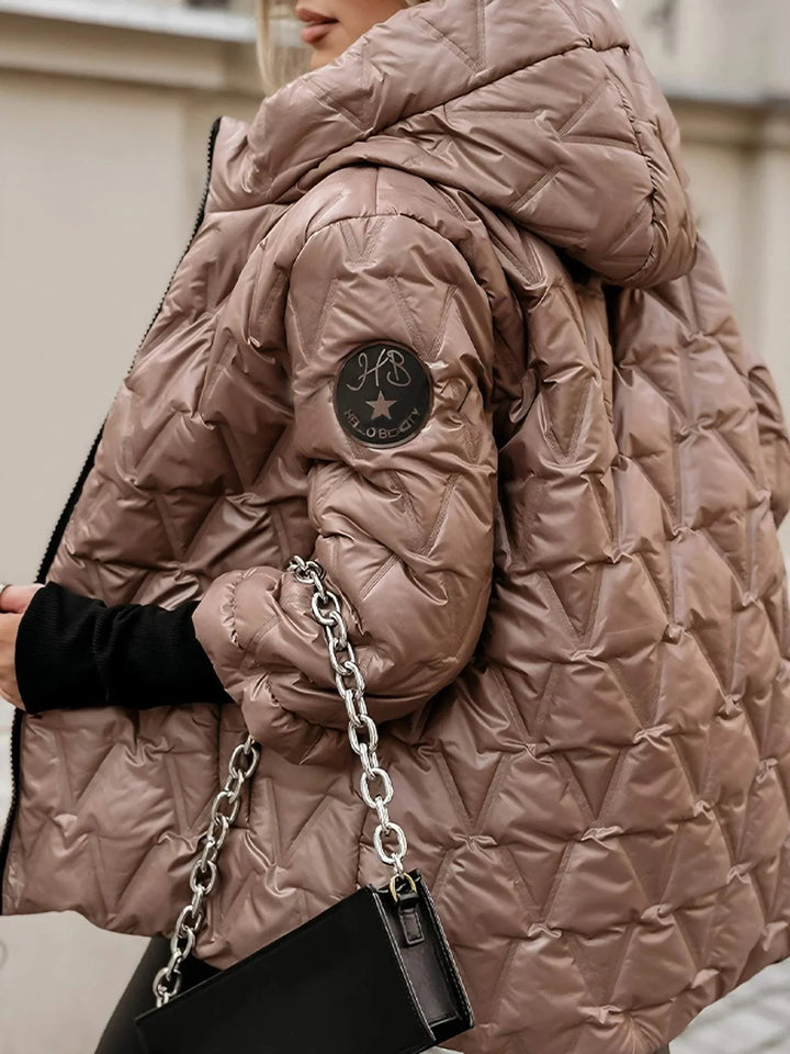 Maïwenn | Doudoune à capuche matelassage losange