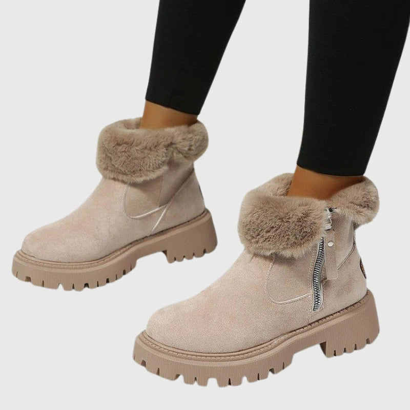 Nolwenn | Bottines fourrées zippées à semelle crantée