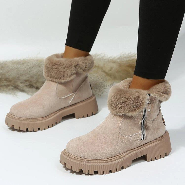 Nolwenn | Bottines fourrées zippées à semelle crantée
