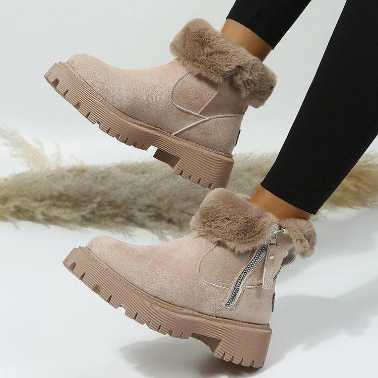Nolwenn | Bottines fourrées zippées à semelle crantée