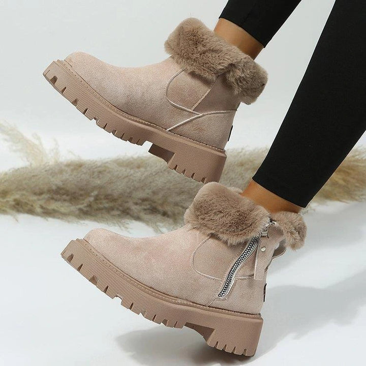Nolwenn | Bottines fourrées zippées à semelle crantée