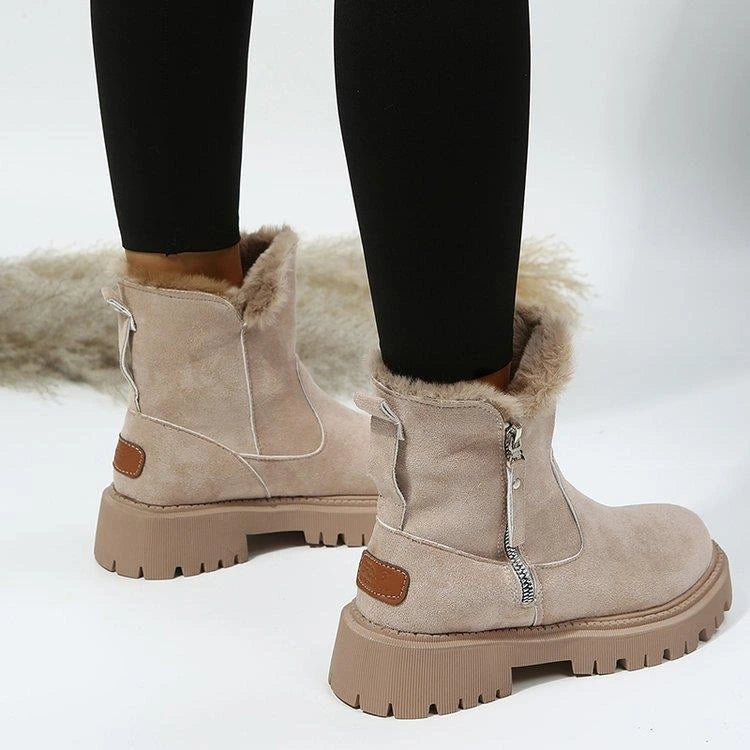 Nolwenn | Bottines fourrées zippées à semelle crantée