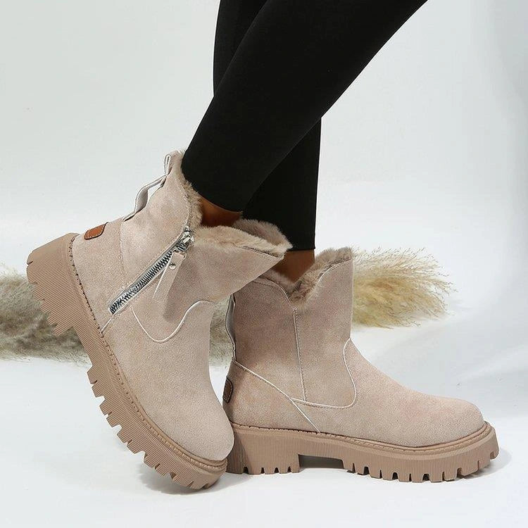 Nolwenn | Bottines fourrées zippées à semelle crantée