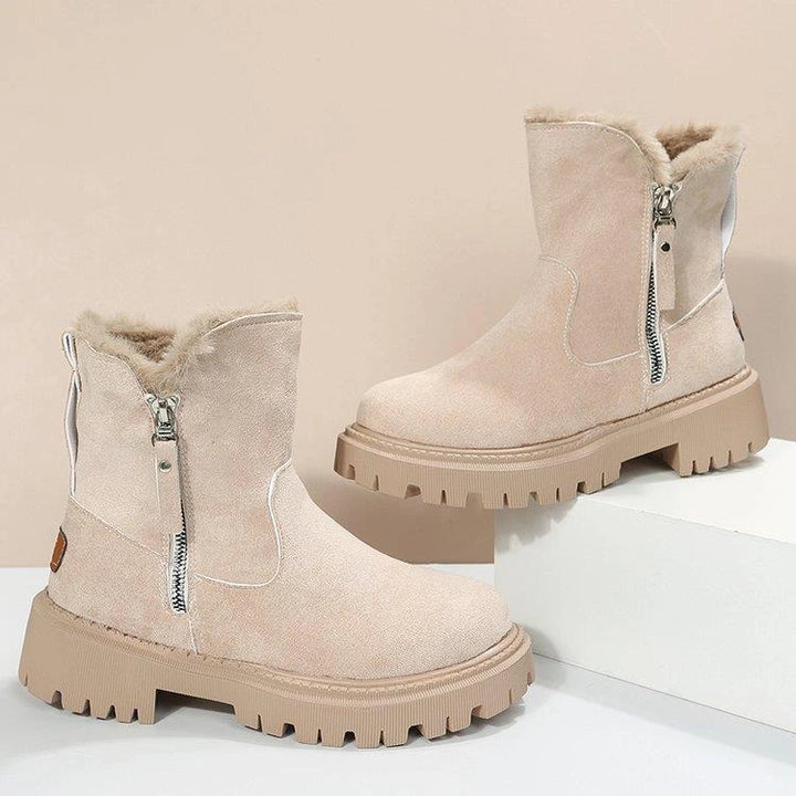 Nolwenn | Bottines fourrées zippées à semelle crantée