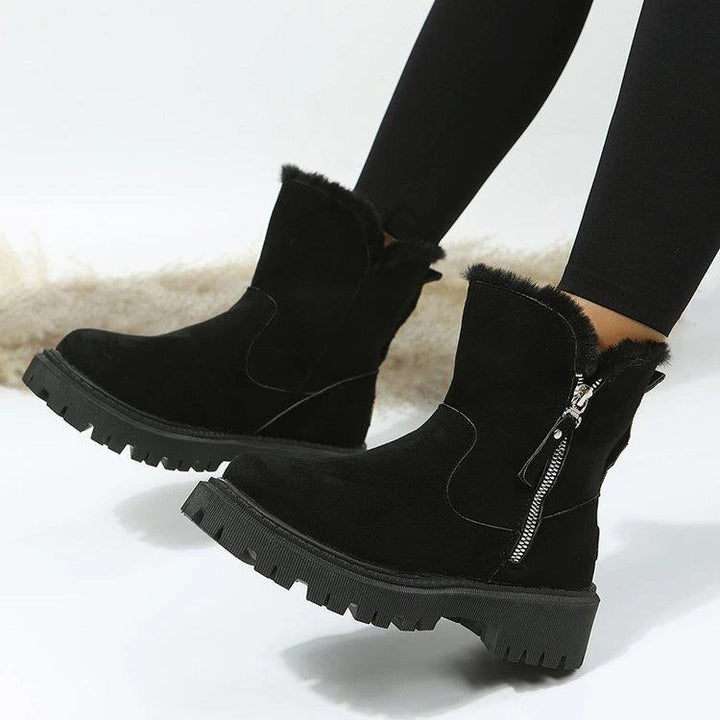 Nolwenn | Bottines fourrées zippées à semelle crantée