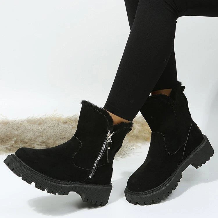Nolwenn | Bottines fourrées zippées à semelle crantée