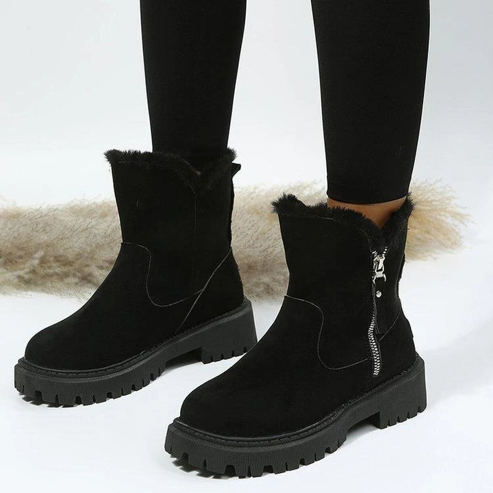Nolwenn | Bottines fourrées zippées à semelle crantée