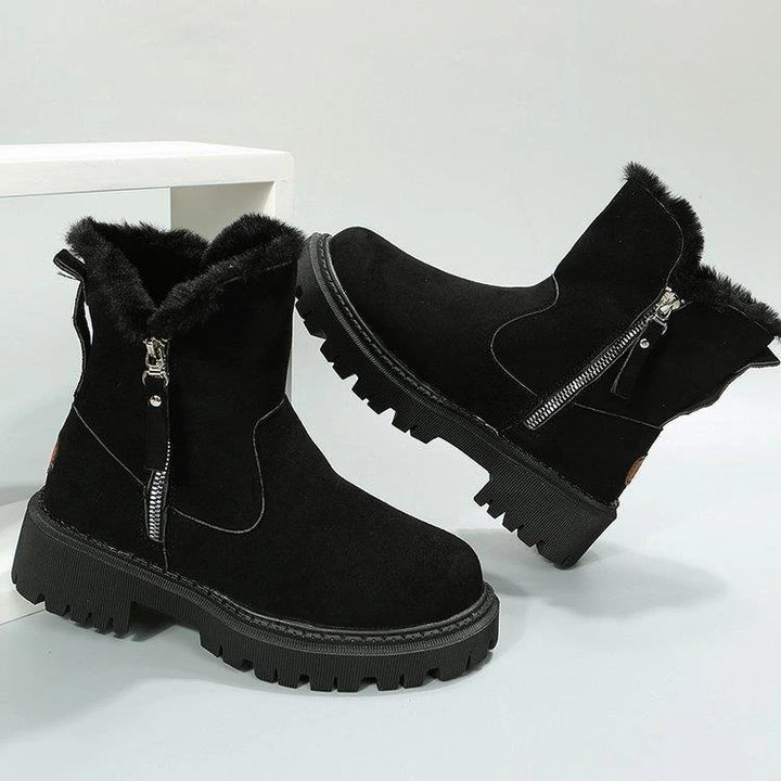 Nolwenn | Bottines fourrées zippées à semelle crantée