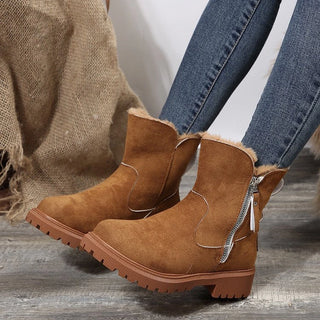 Nolwenn | Bottines fourrées zippées à semelle crantée