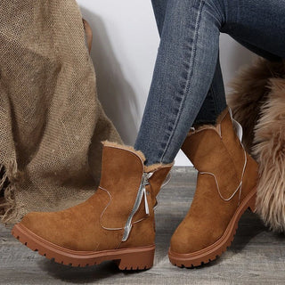 Nolwenn | Bottines fourrées zippées à semelle crantée