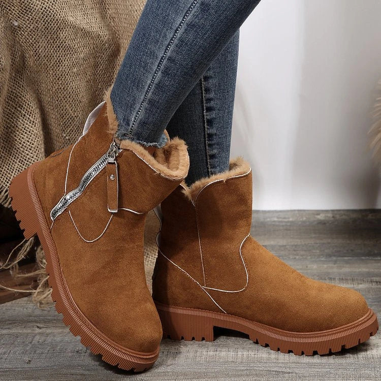 Nolwenn | Bottines fourrées zippées à semelle crantée