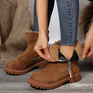 Nolwenn | Bottines fourrées zippées à semelle crantée