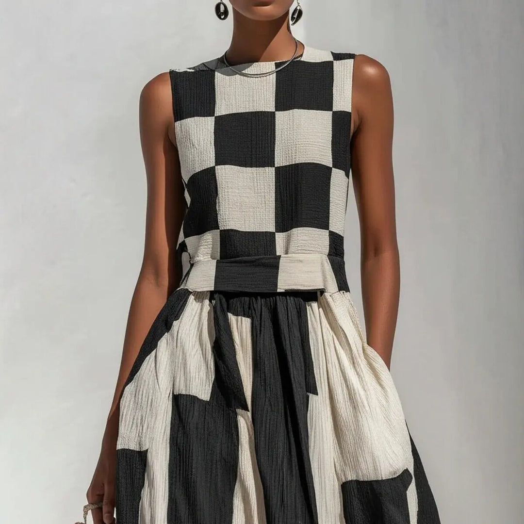 Noa | Robe longue à imprimé géométrique