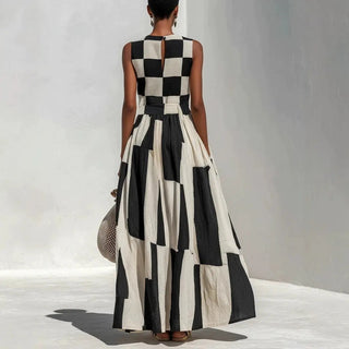 Noa | Robe longue à imprimé géométrique