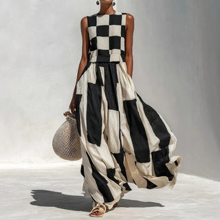 Noa | Robe longue à imprimé géométrique