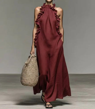 Adriana | Robe longue à encolure licou