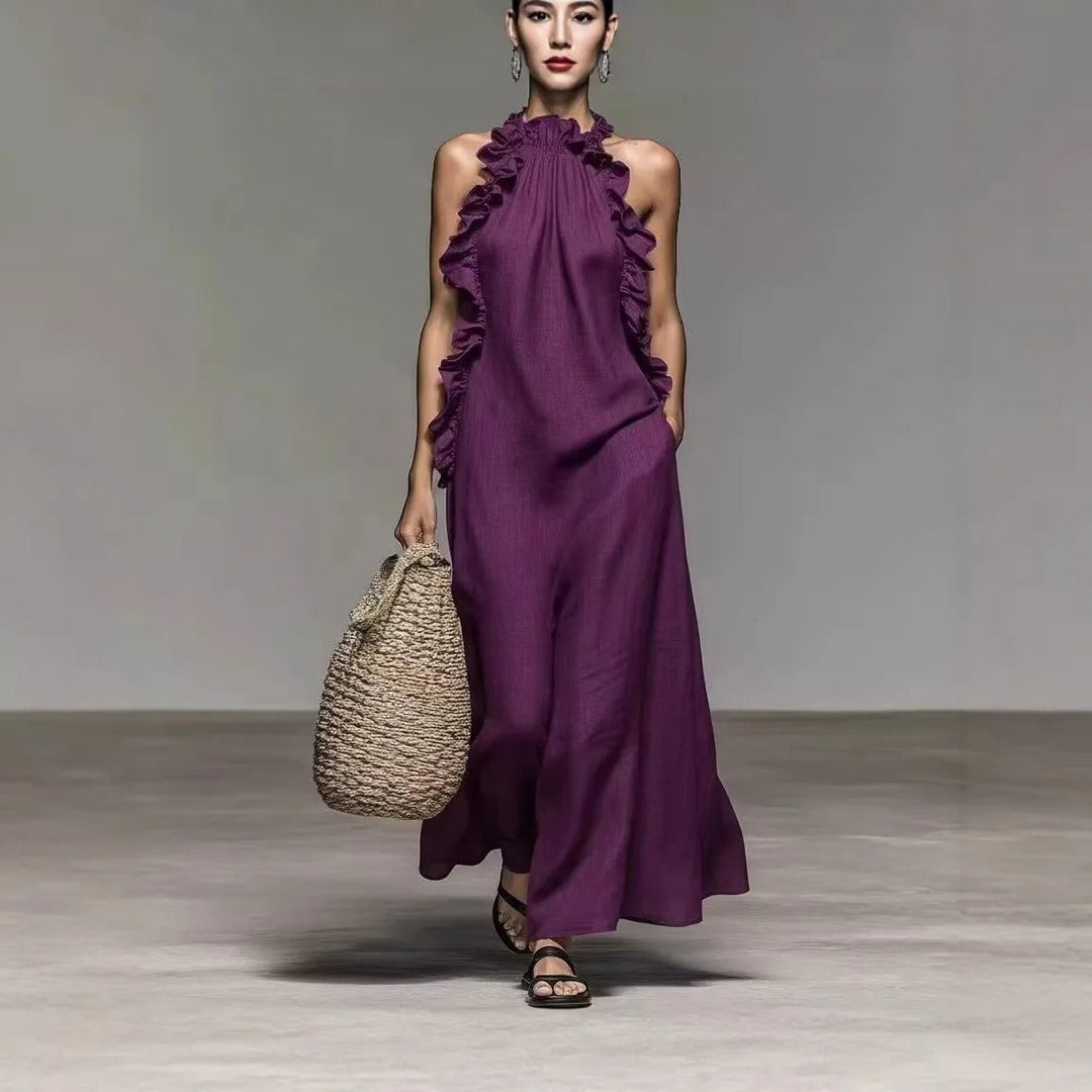Adriana | Robe longue à encolure licou