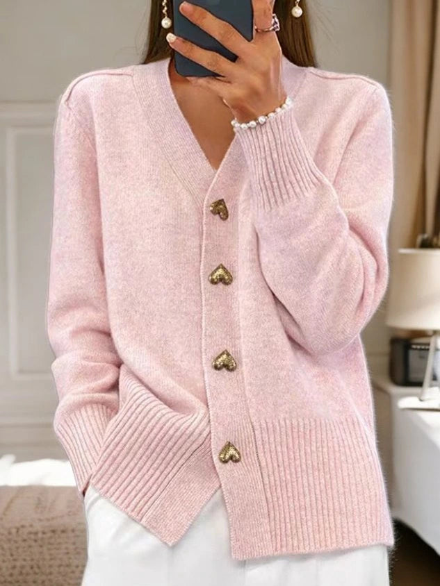 Cyrielle | Gilet en maille à boutons cœur