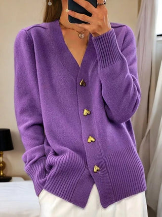 Cyrielle | Gilet en maille à boutons cœur