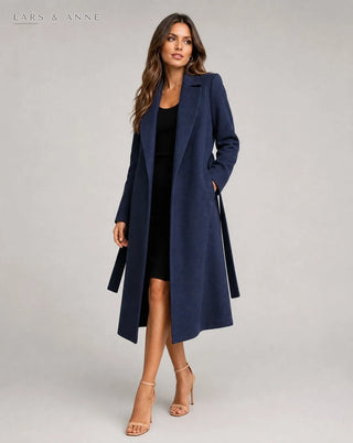 Mélanie – manteau long ceinturé effet laine