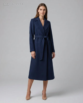 Mélanie – manteau long ceinturé effet laine