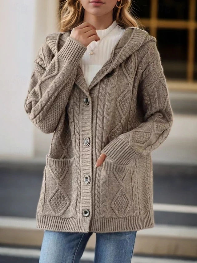 Mathilda | Gilet torsadé à capuche