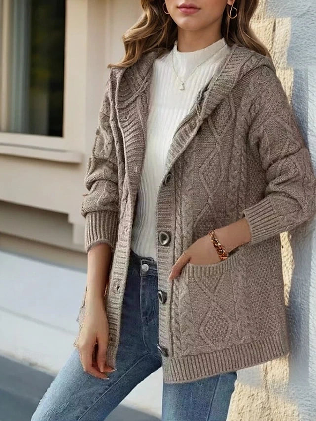 Mathilda | Gilet torsadé à capuche