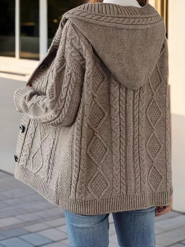 Mathilda | Gilet torsadé à capuche