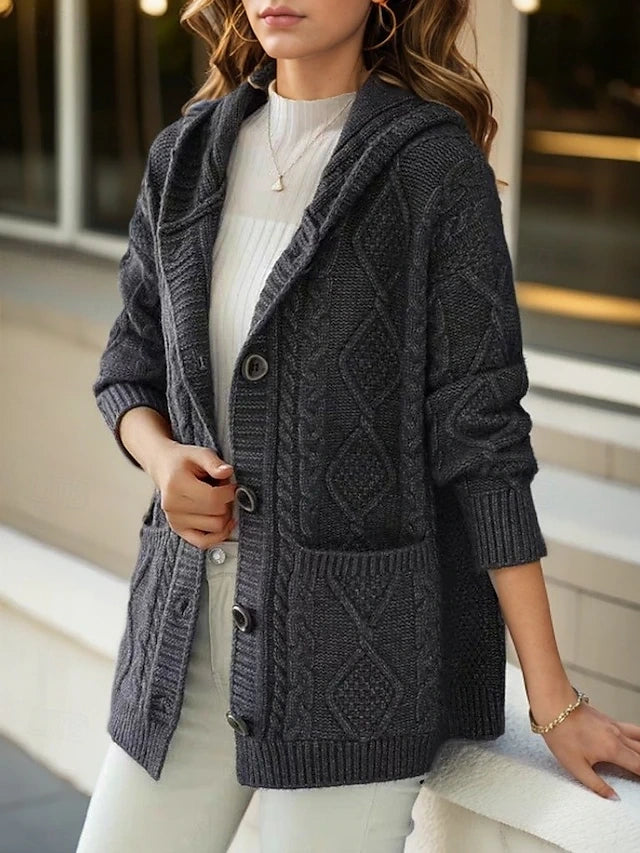 Mathilda | Gilet torsadé à capuche