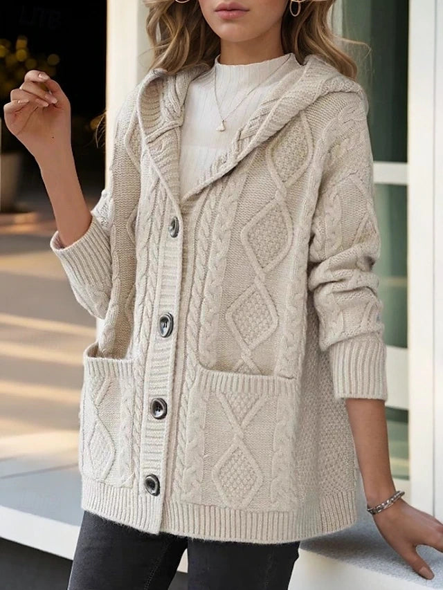 Mathilda | Gilet torsadé à capuche