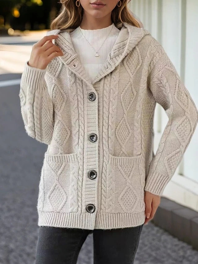 Mathilda | Gilet torsadé à capuche