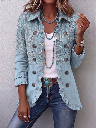 Brigitte | Veste plissée à imprimé paisley vintage