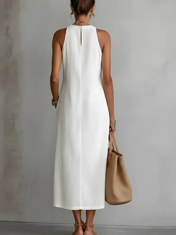 Valeria | Robe midi élégante à col mao
