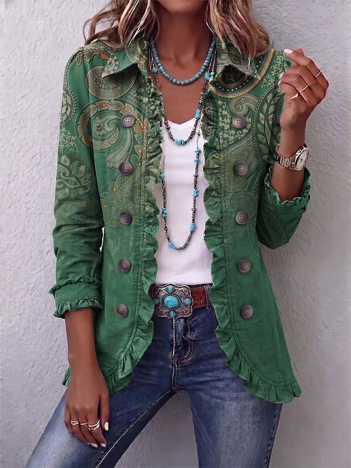 Colette | Veste plissée bohème imprimé paisley