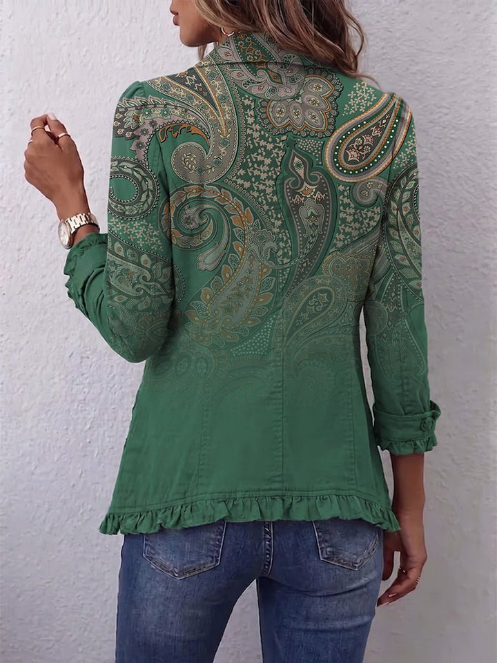 Colette | Veste plissée bohème imprimé paisley