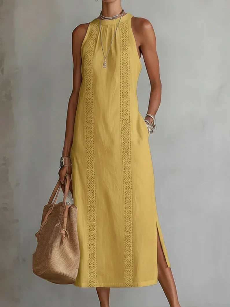 Valeria | Robe midi élégante à col mao