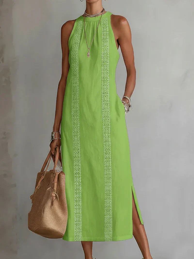 Valeria | Robe midi élégante à col mao