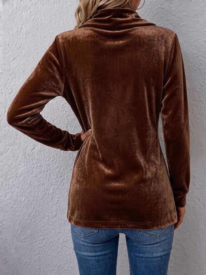 Renée | Veste ouverte vintage à revers et boutons, manches longues