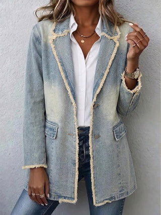 Hélène | Blazer oversize vintage à bords bruts