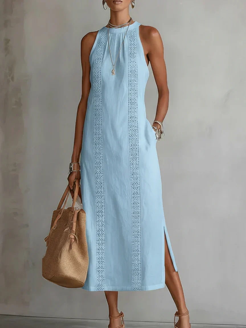 Valeria | Robe midi élégante à col mao
