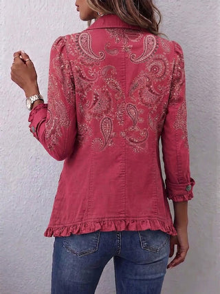 Henriette | Veste plissée à imprimé paisley vintage