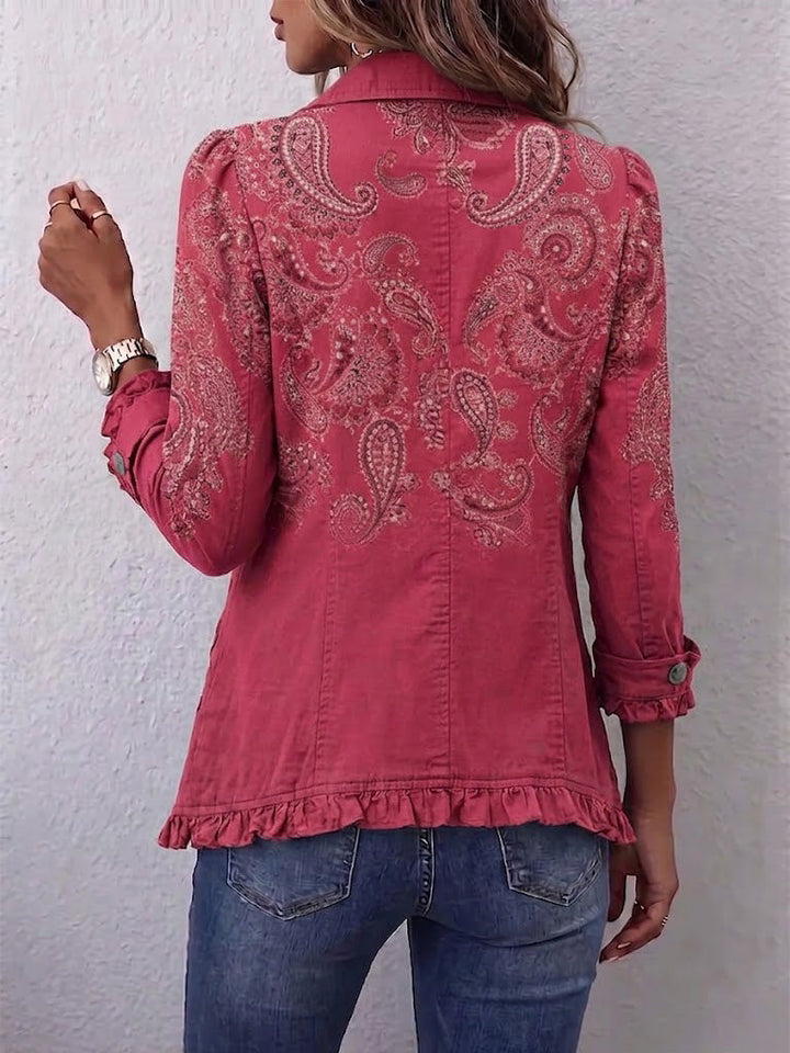 Henriette | Veste plissée à imprimé paisley vintage