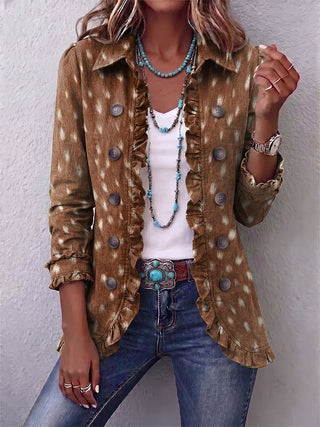 Françoise | Veste plissée bohème imprimé animal