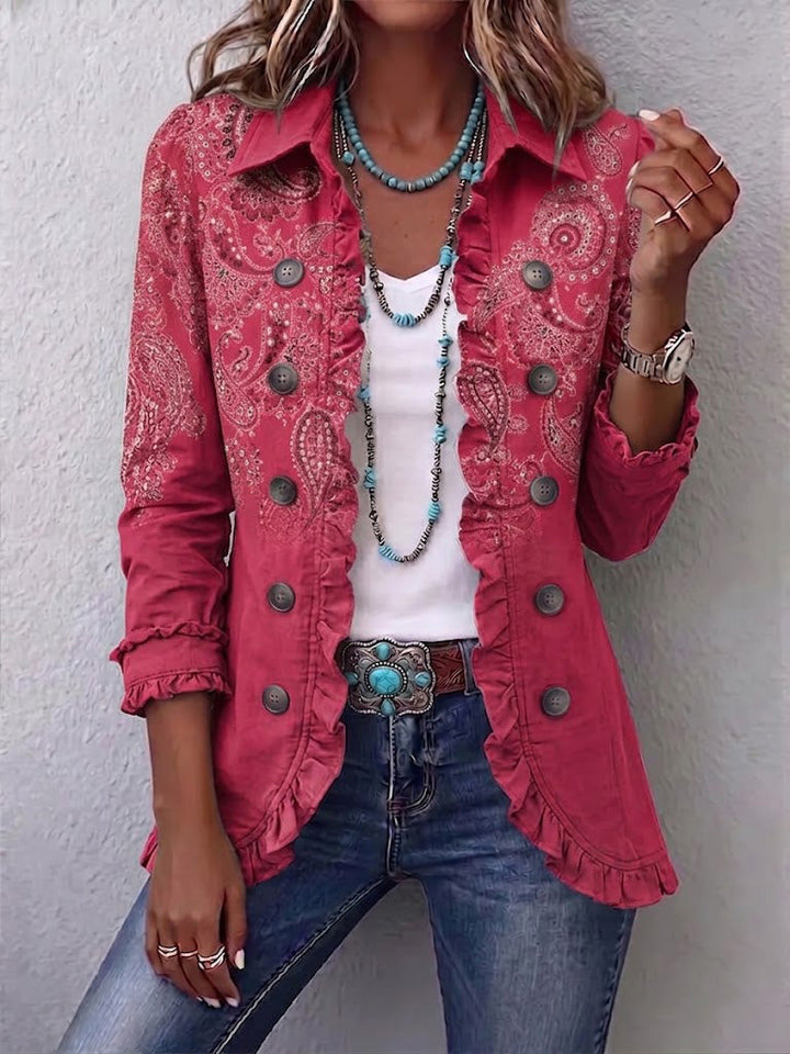 Henriette | Veste plissée à imprimé paisley vintage