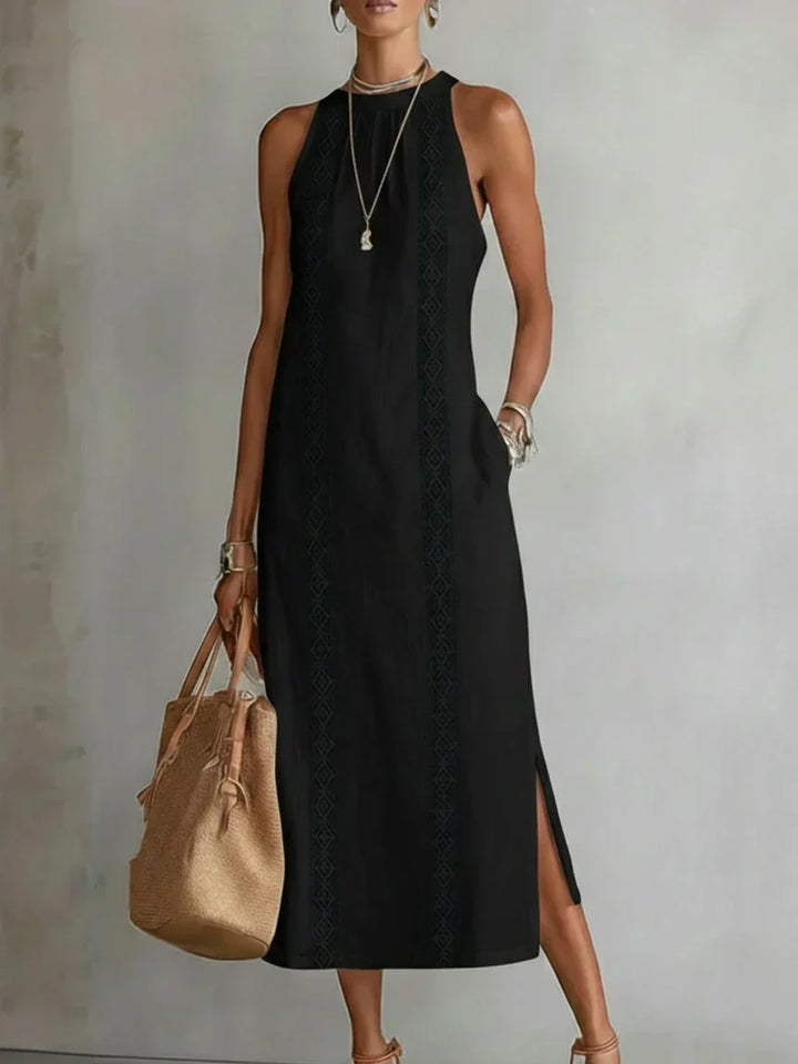 Valeria | Robe midi élégante à col mao