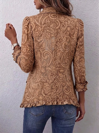Suzanne | Veste plissée bohème à imprimé fleuri vintage