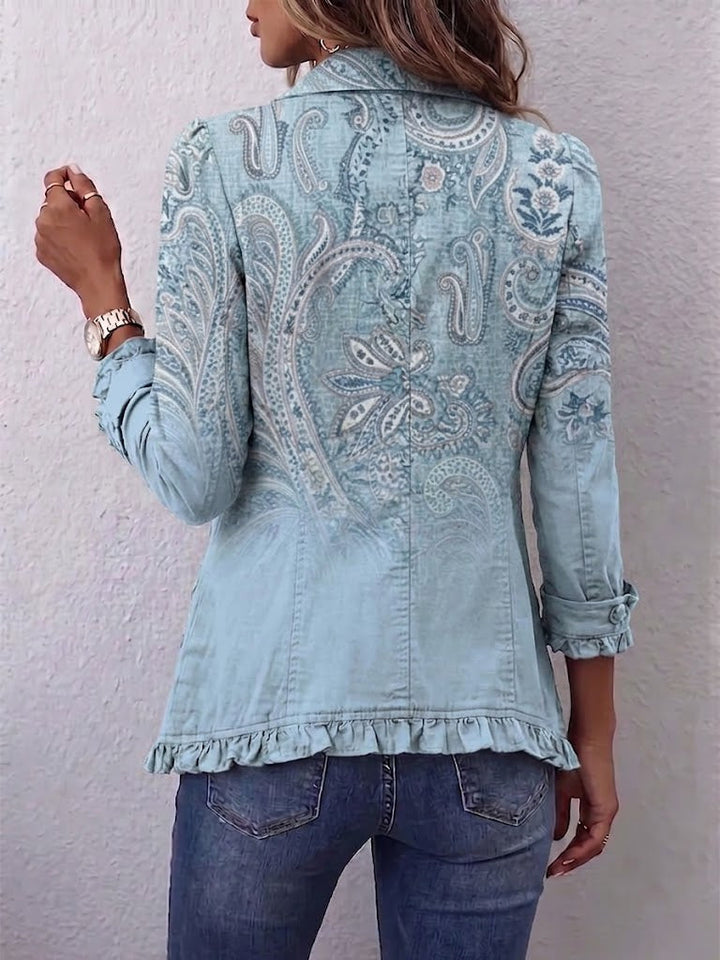Brigitte | Veste plissée à imprimé paisley vintage